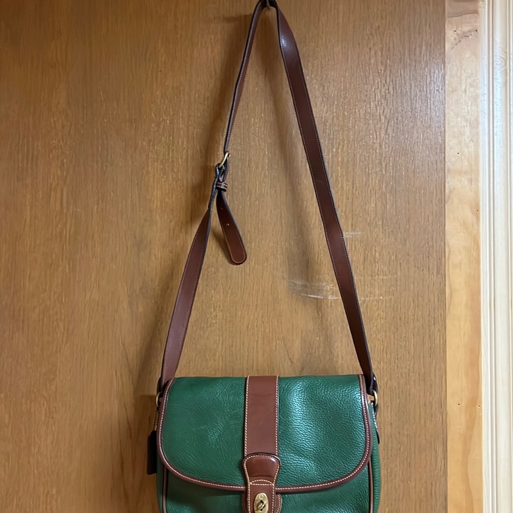EUC Vintage Coach Sheridan Mayfield Green Leather Purse